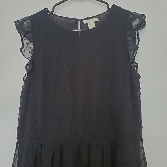 H&M Black Polka Dot Dress with frill sleeves - Picture 2 of 5